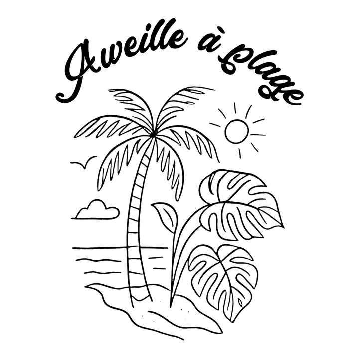 Verre gravé - Aweille à la plage