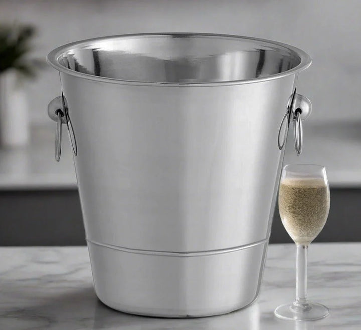 Seau à champagne/vin en acier inoxydable fini satin