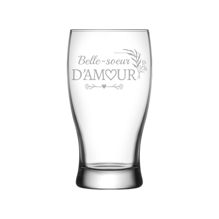 Verre gravé - Belle-soeur d'amour!