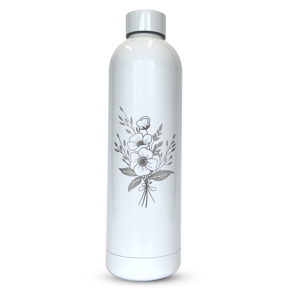 Verre gravé - Bouquet d'Anémone