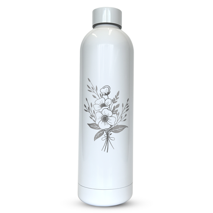 Verre gravé - Bouquet d'Anémone