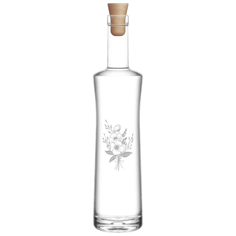Verre gravé - Bouquet d'Anémone