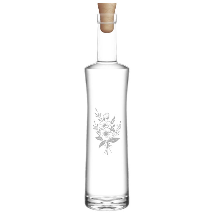 Verre gravé - Bouquet d'Anémone