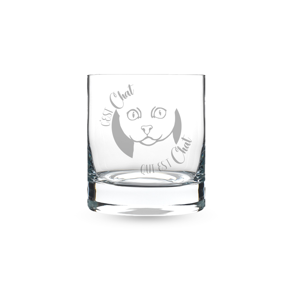 Verre gravé - C'est chat qui est chat