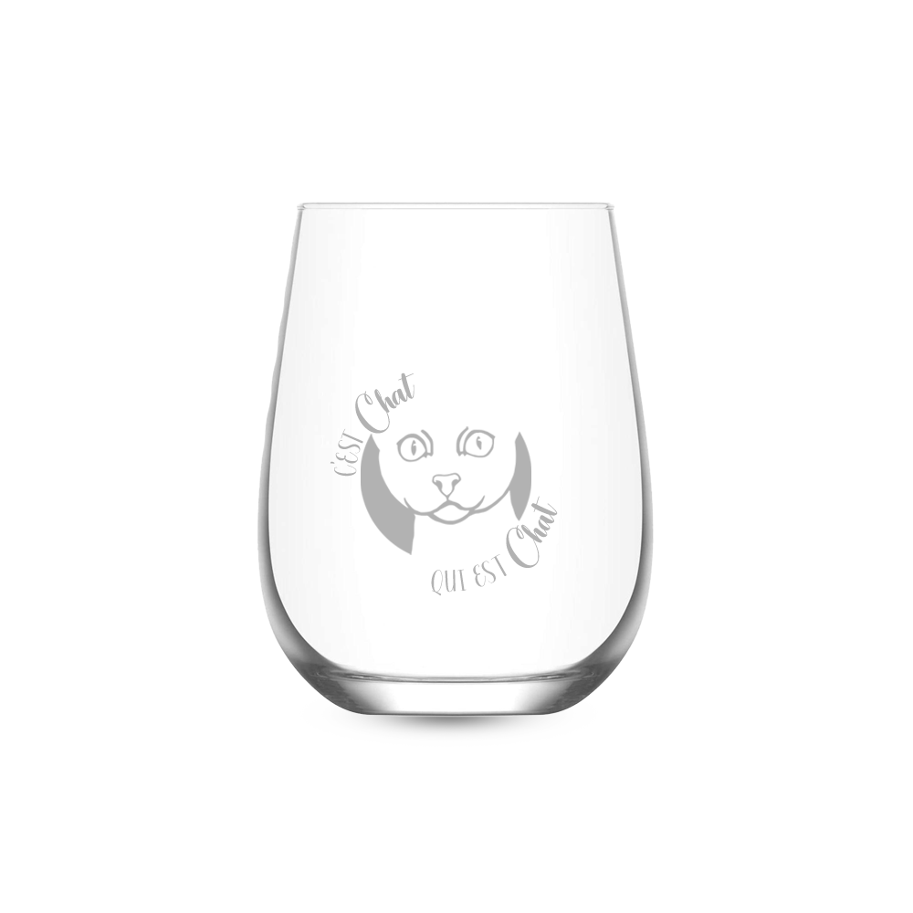 Verre gravé - C'est chat qui est chat