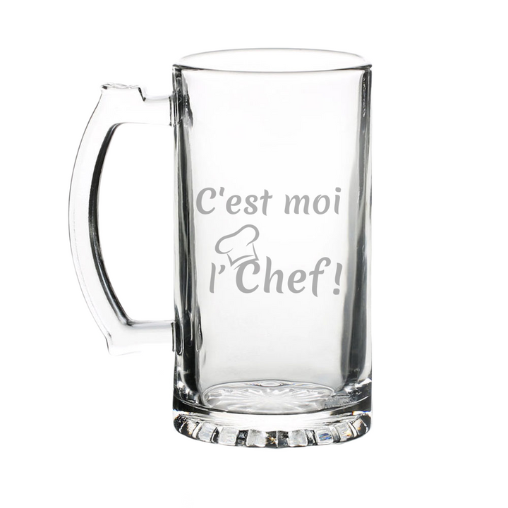 Verre gravé - C'est moi l'Chef