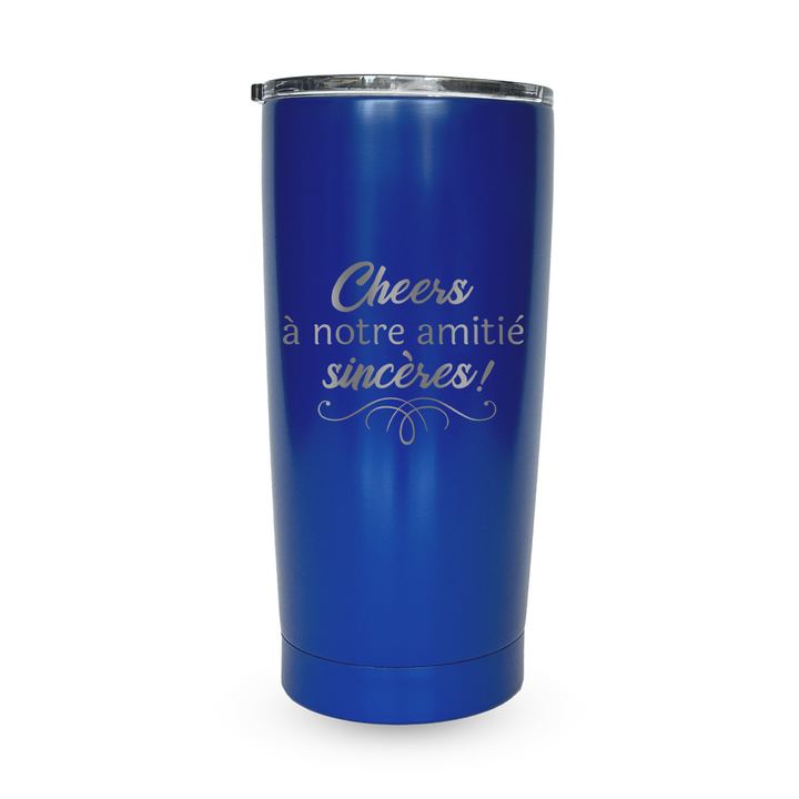 Verre gravé - Cheers à notre amitié sincère!
