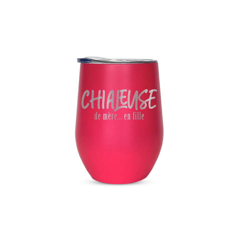 Verre gravé - Chialeuse de mère... en fille