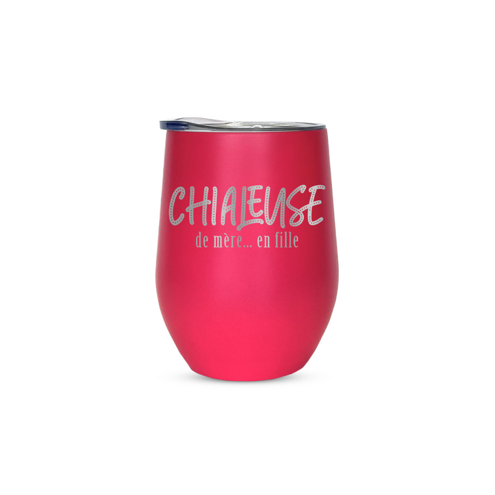 Verre gravé - Chialeuse de mère... en fille