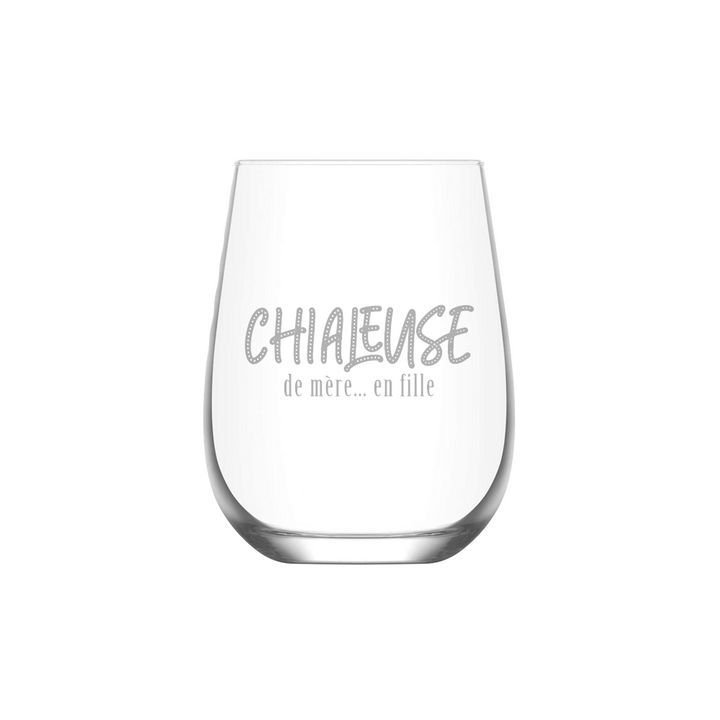 Verre gravé - Chialeuse de mère... en fille