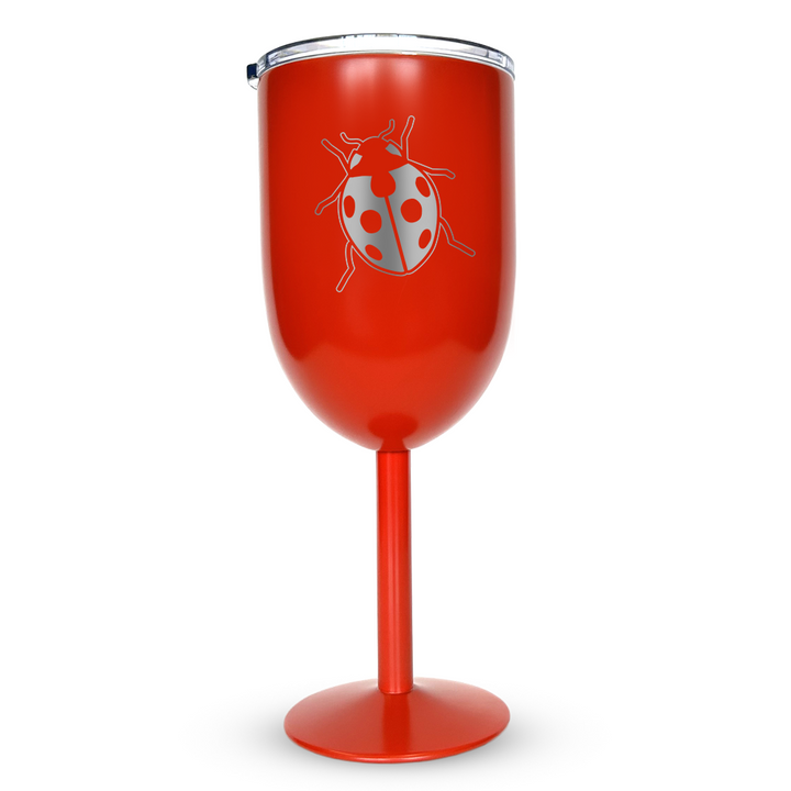 Verre gravé - Coccinelle