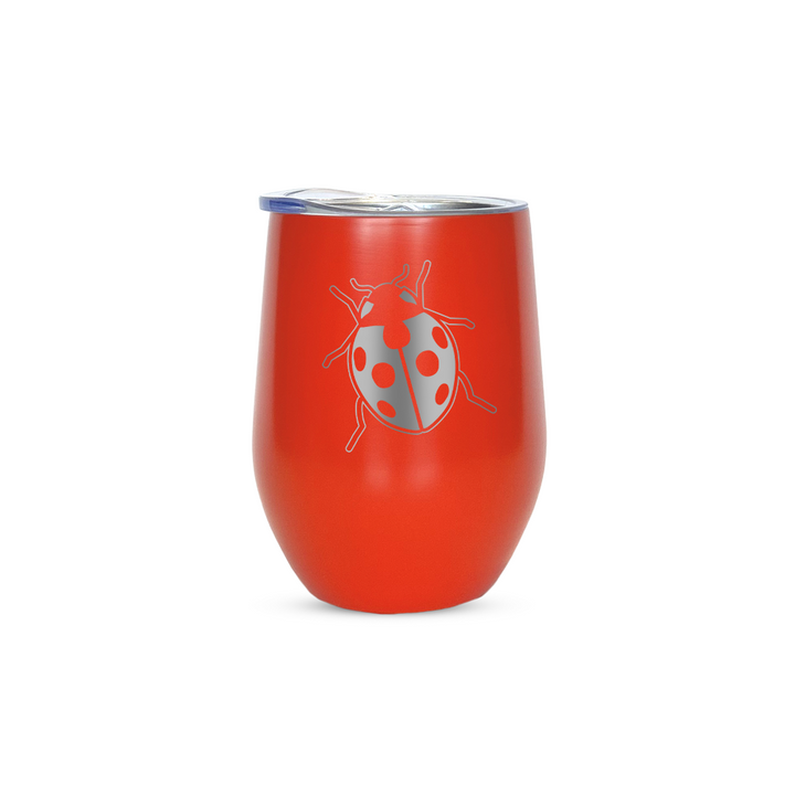 Verre gravé - Coccinelle