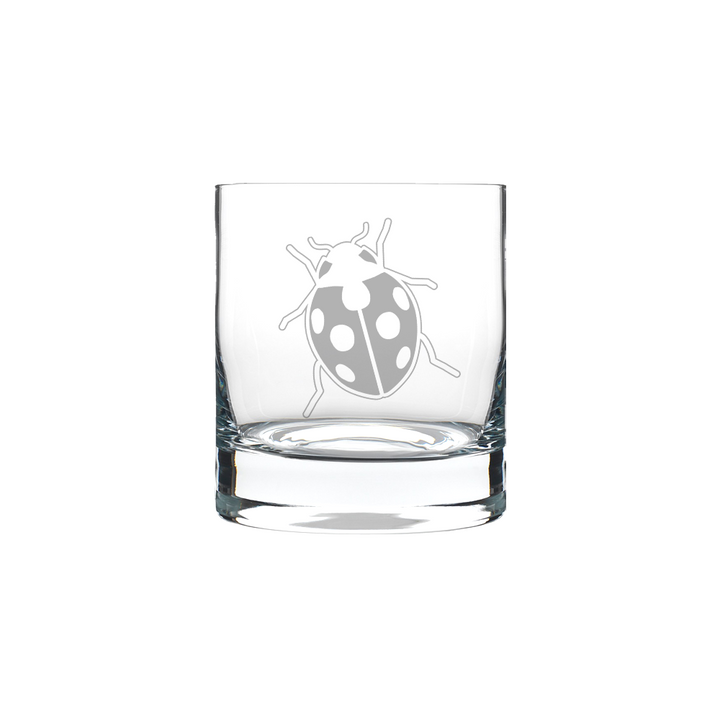 Verre gravé - Coccinelle