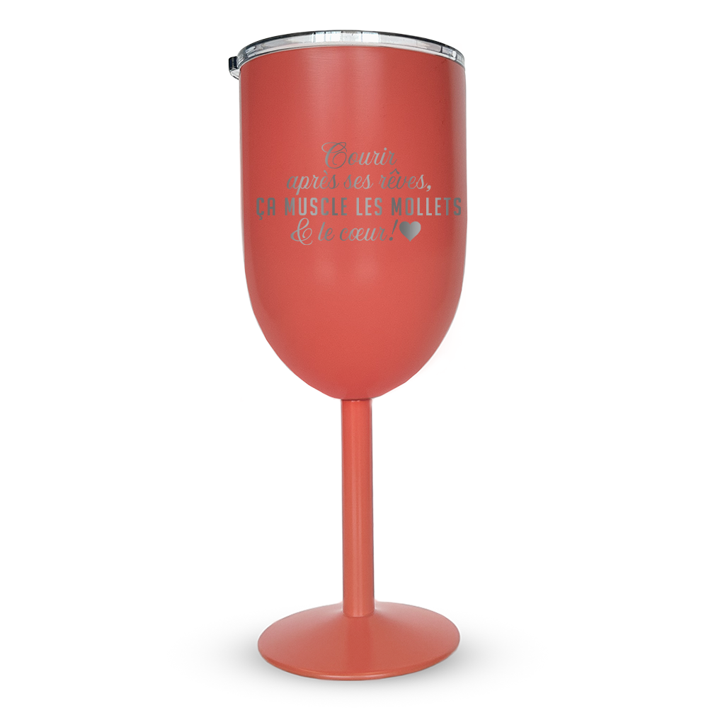 Verre gravé - Courir après ses rêves