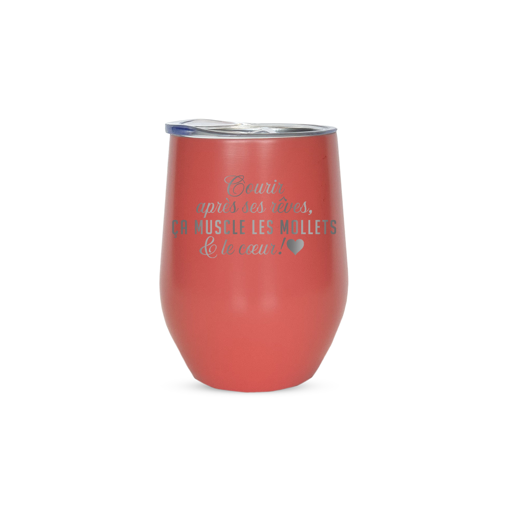 Verre gravé - Courir après ses rêves