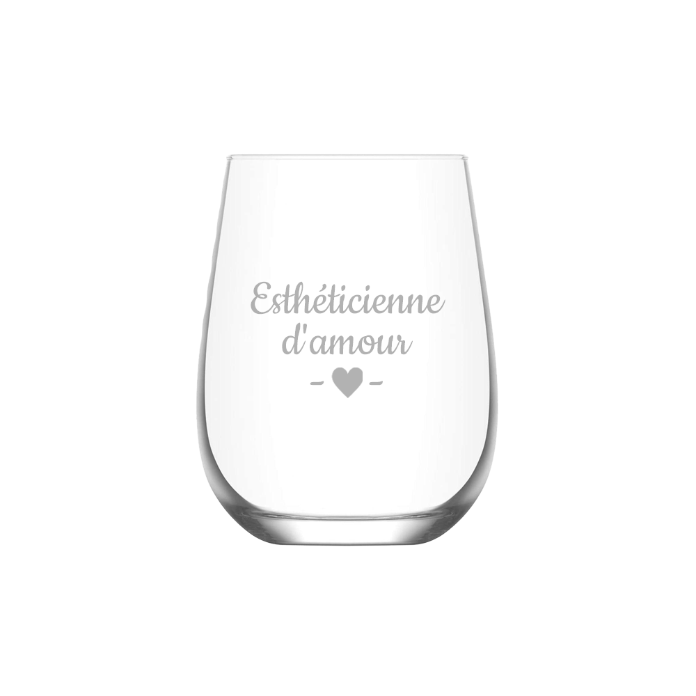 Verre gravé - Esthéticienne d'amour