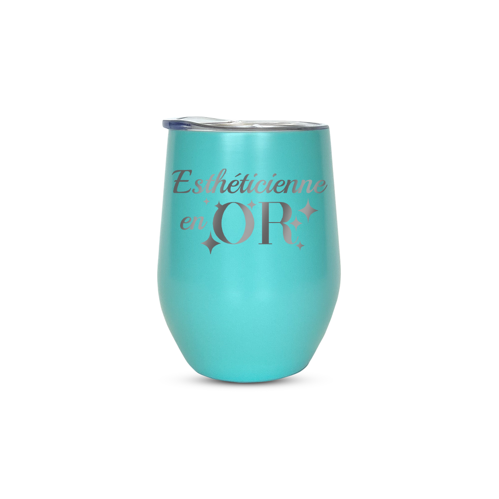 Verre gravé - Esthéticienne en or