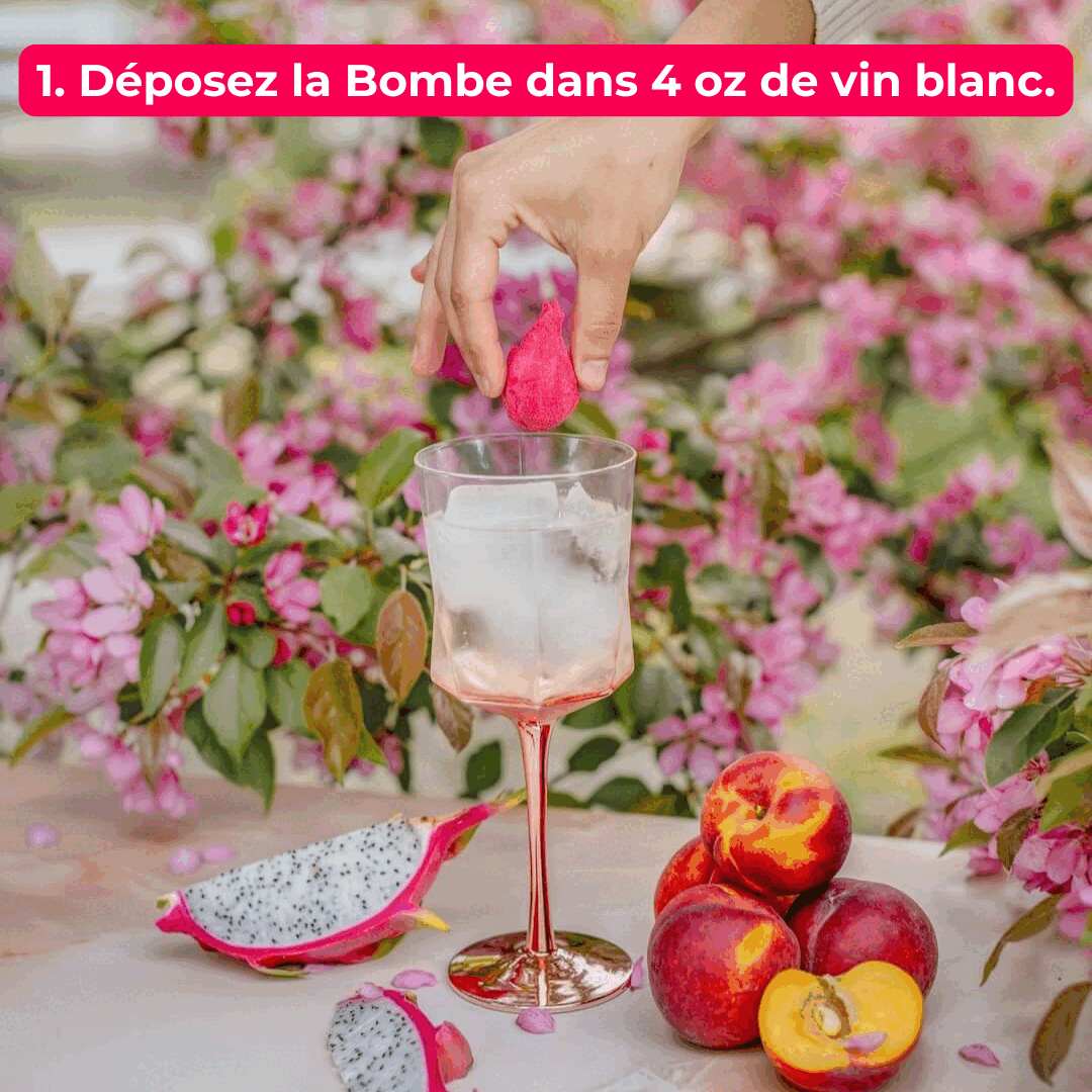 Bombe Sangria | Fruit du dragon, pêche et fleur de cerisier - Poseidn