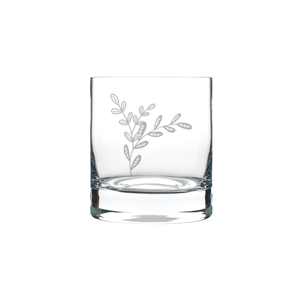 Verre gravé - Feuillage