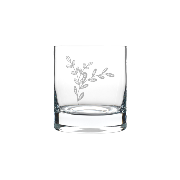 Verre gravé - Feuillage