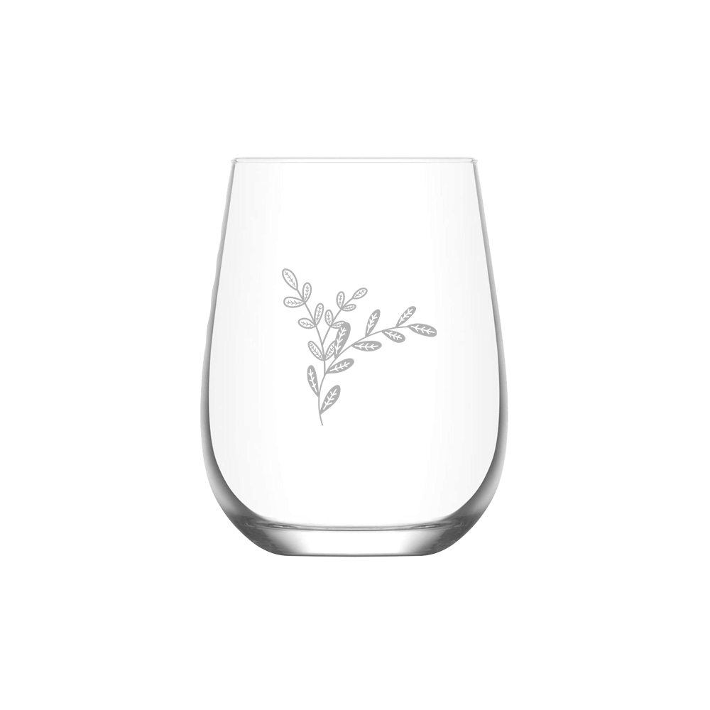 Verre gravé - Feuillage