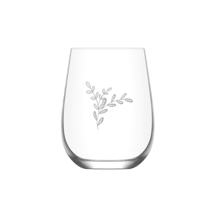 Verre gravé - Feuillage