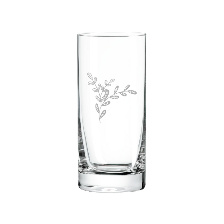 Verre gravé - Feuillage