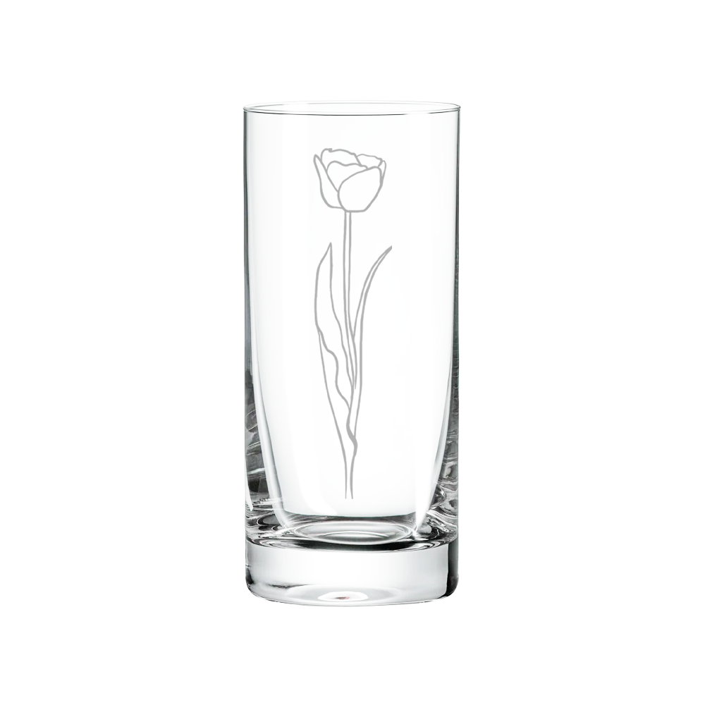 Verre gravé - La tulipe & sa tige