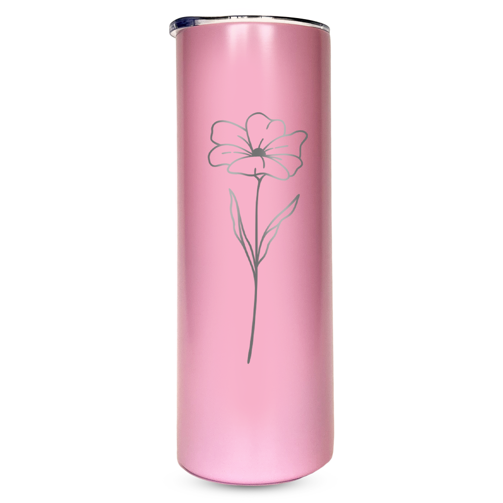 Verre gravé - Fleur délicate
