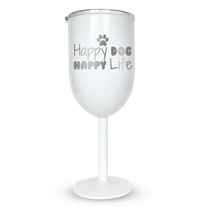 Verre gravé  - Happy dog, Happy life