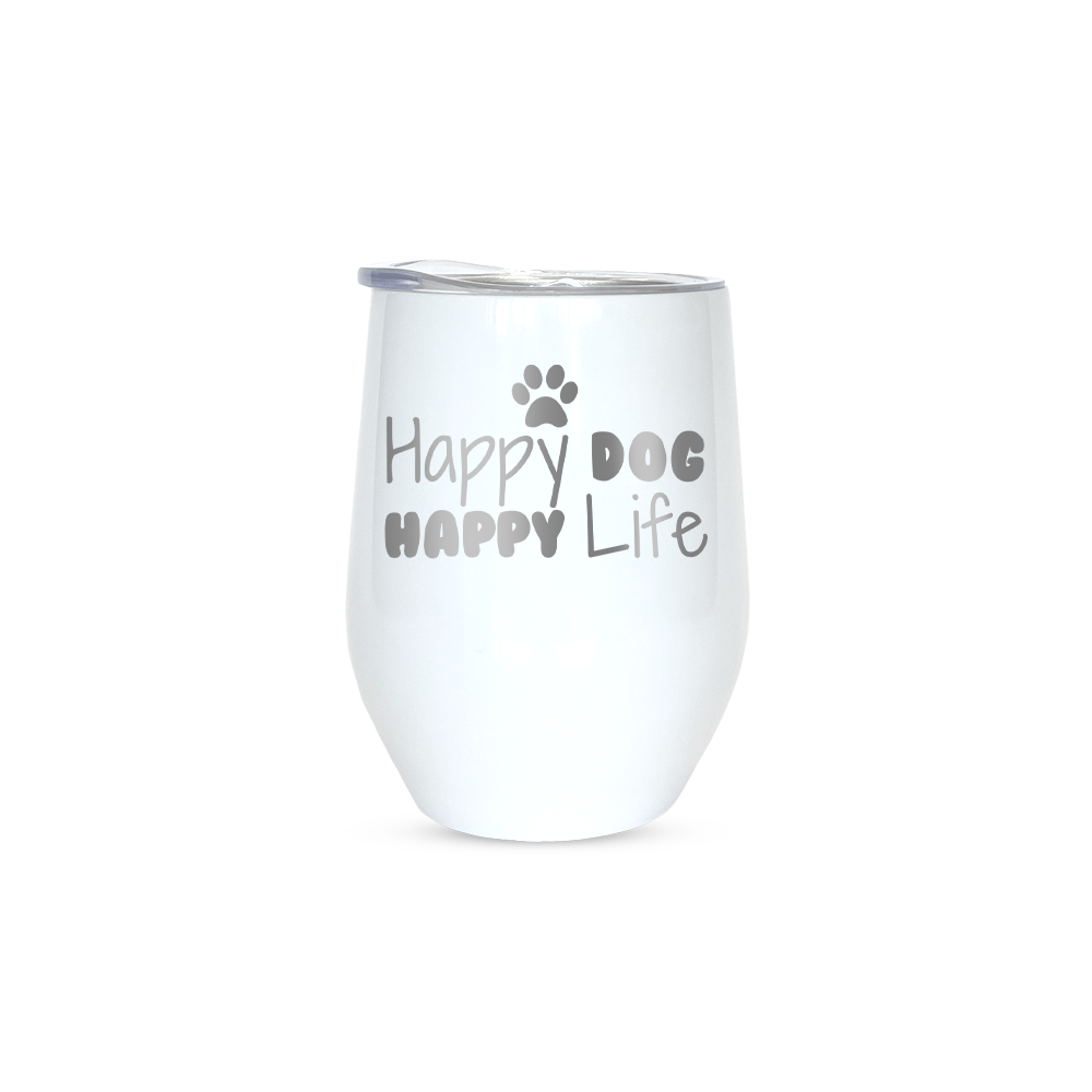 Verre gravé  - Happy dog, Happy life