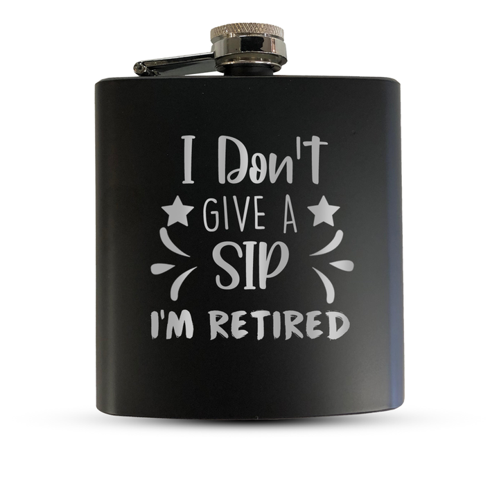 Verre gravé - I don't give a sip, I'm retired