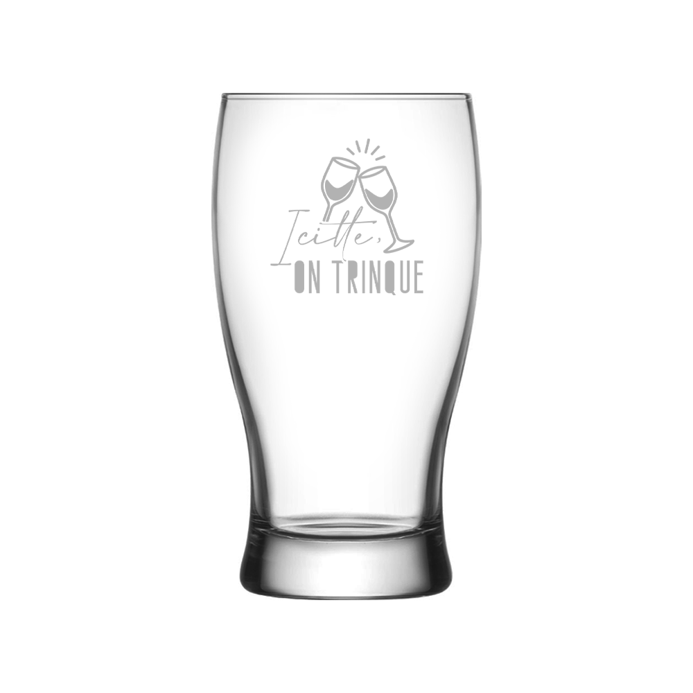 Verre gravé - Icitte, on trinque