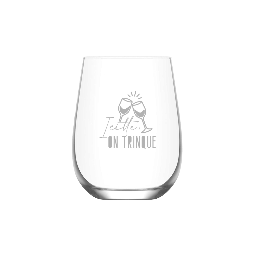 Verre gravé - Icitte, on trinque