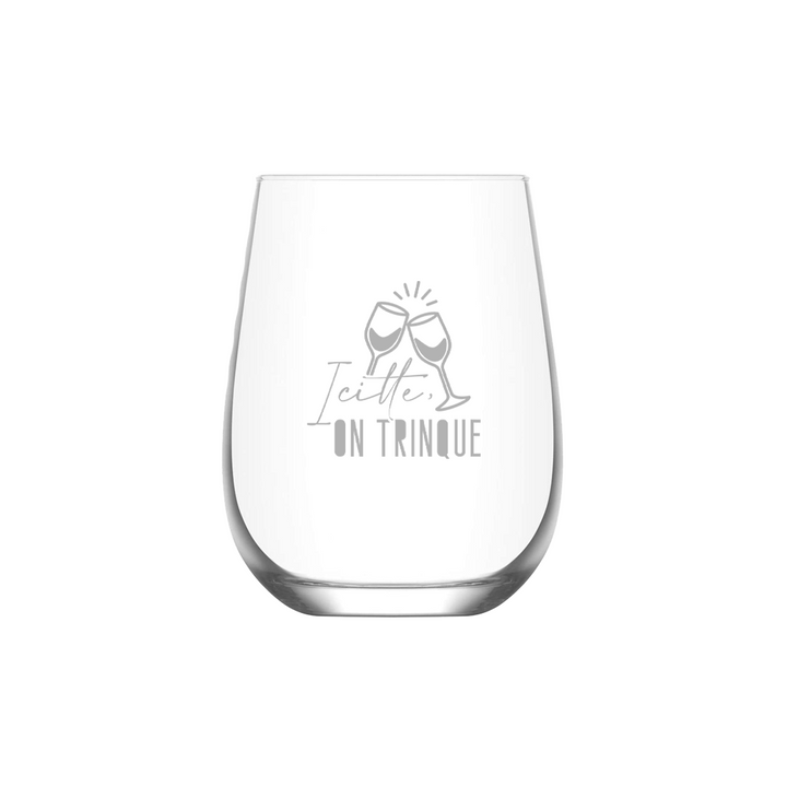 Verre gravé - Icitte, on trinque