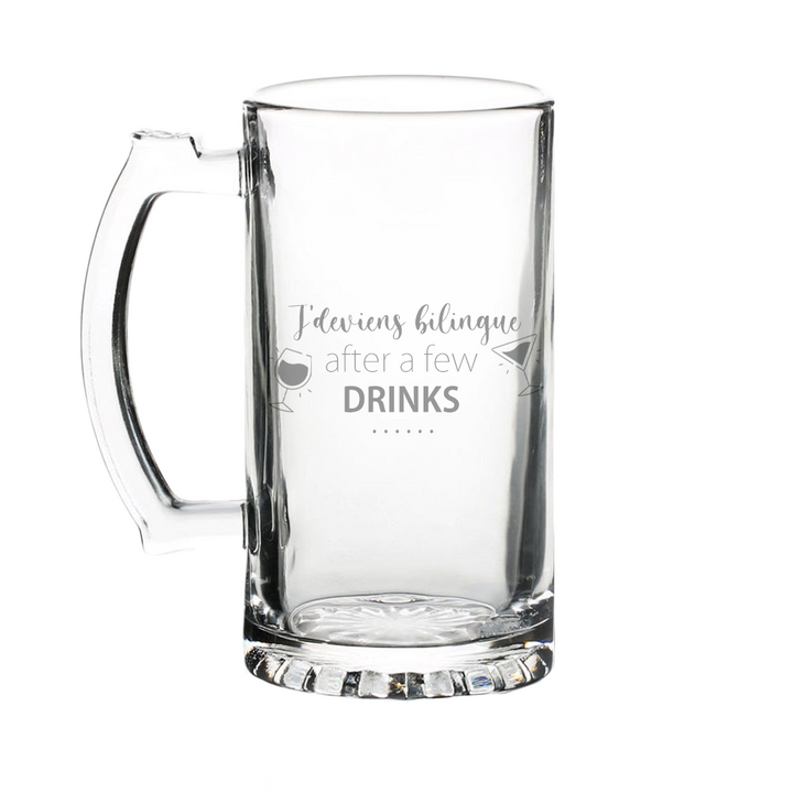 Verre gravé - J'deviens bilingue after a few drinks