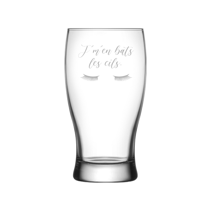 Verre gravé - J'men bats les cils.