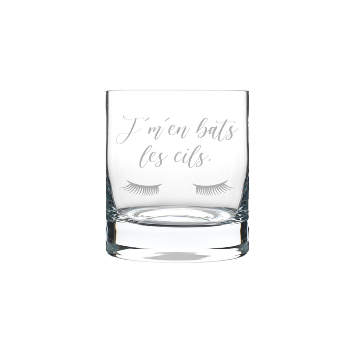 Verre gravé - J'men bats les cils.