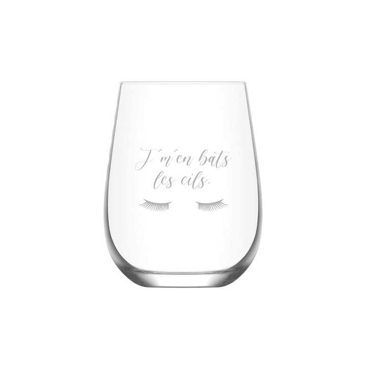 Verre gravé - J'men bats les cils.