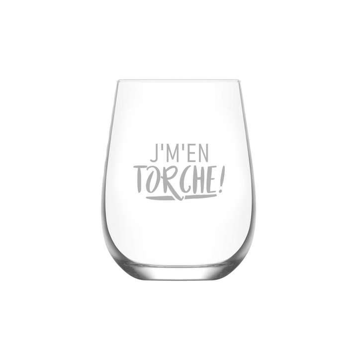 Verre gravé - J'm'en torche