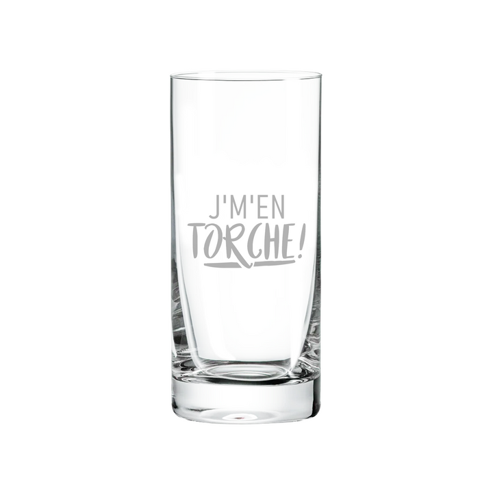 Verre gravé - J'm'en torche