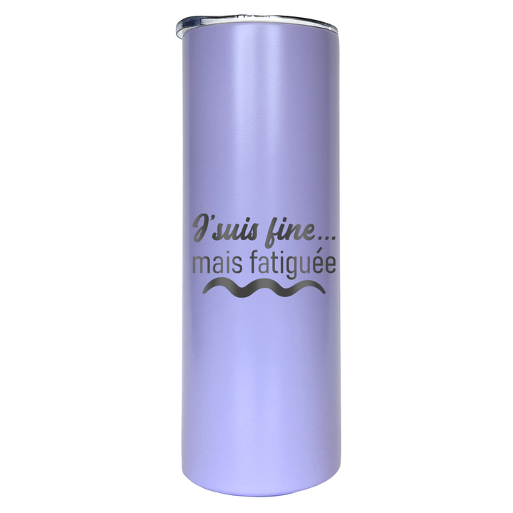 Verre gravé - J'suis fine, mais fatiguée