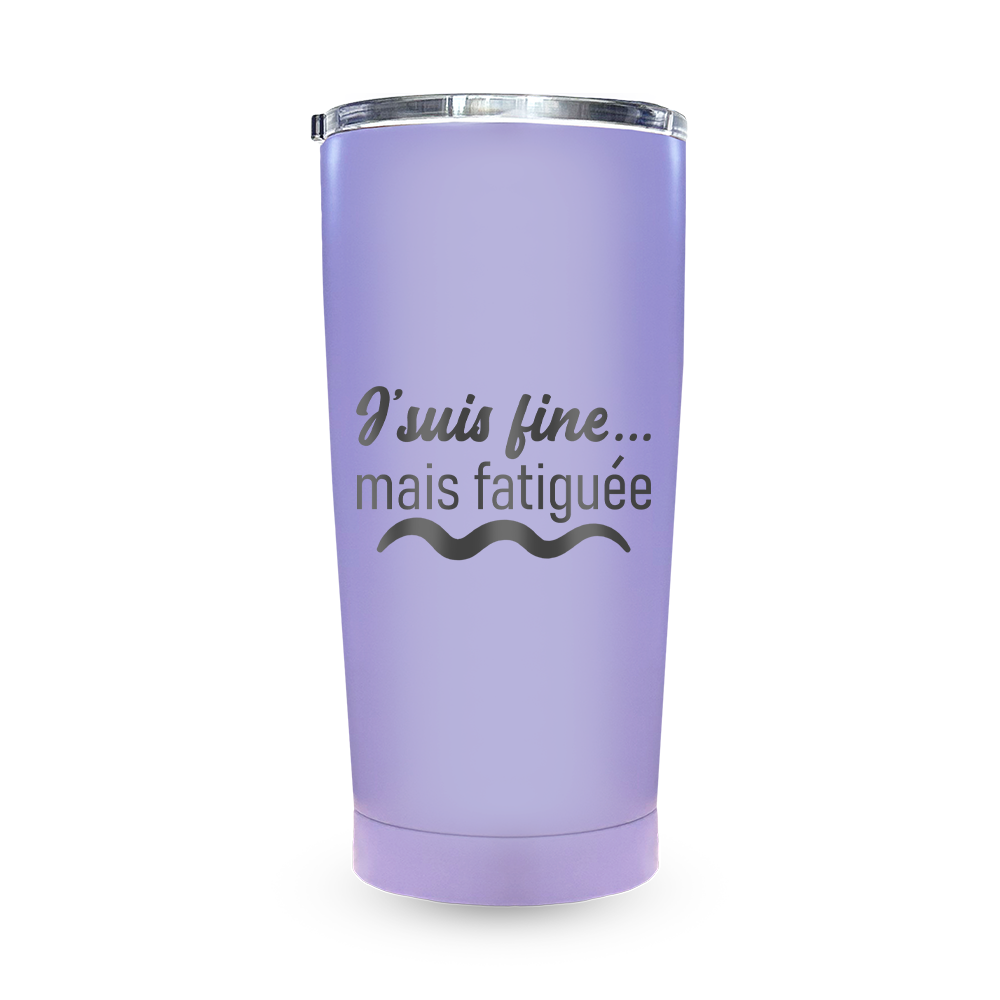 Verre gravé - J'suis fine, mais fatiguée