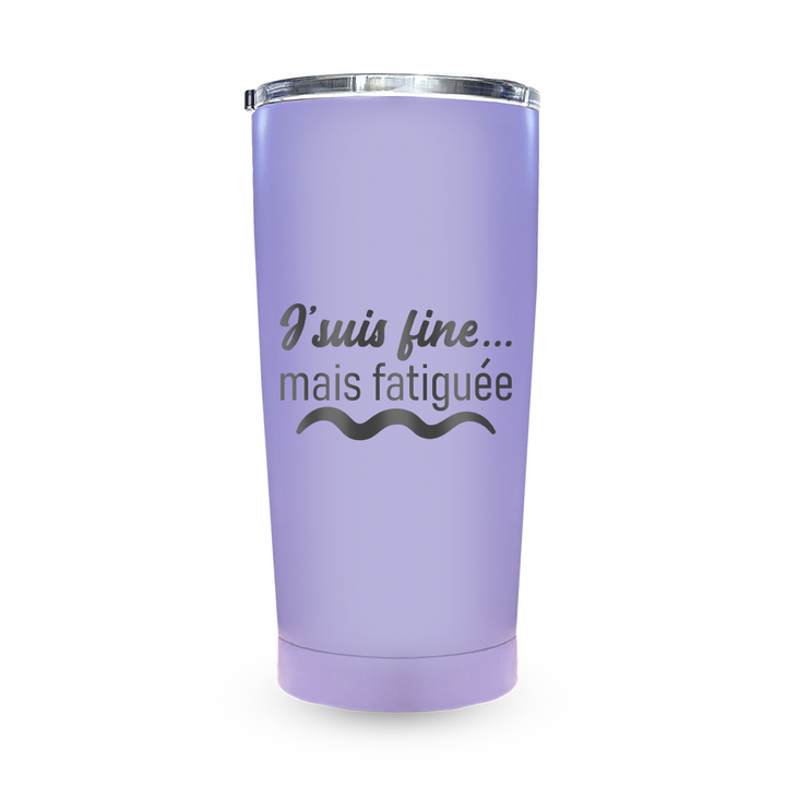 Verre gravé - J'suis fine, mais fatiguée