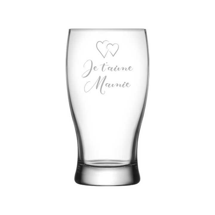Verre gravé - Je t'aime Mamie