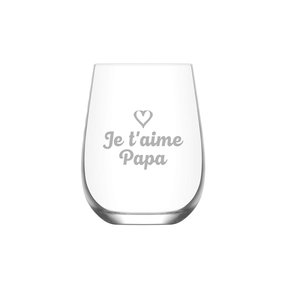 Verre gravé - Je t'aime Papa