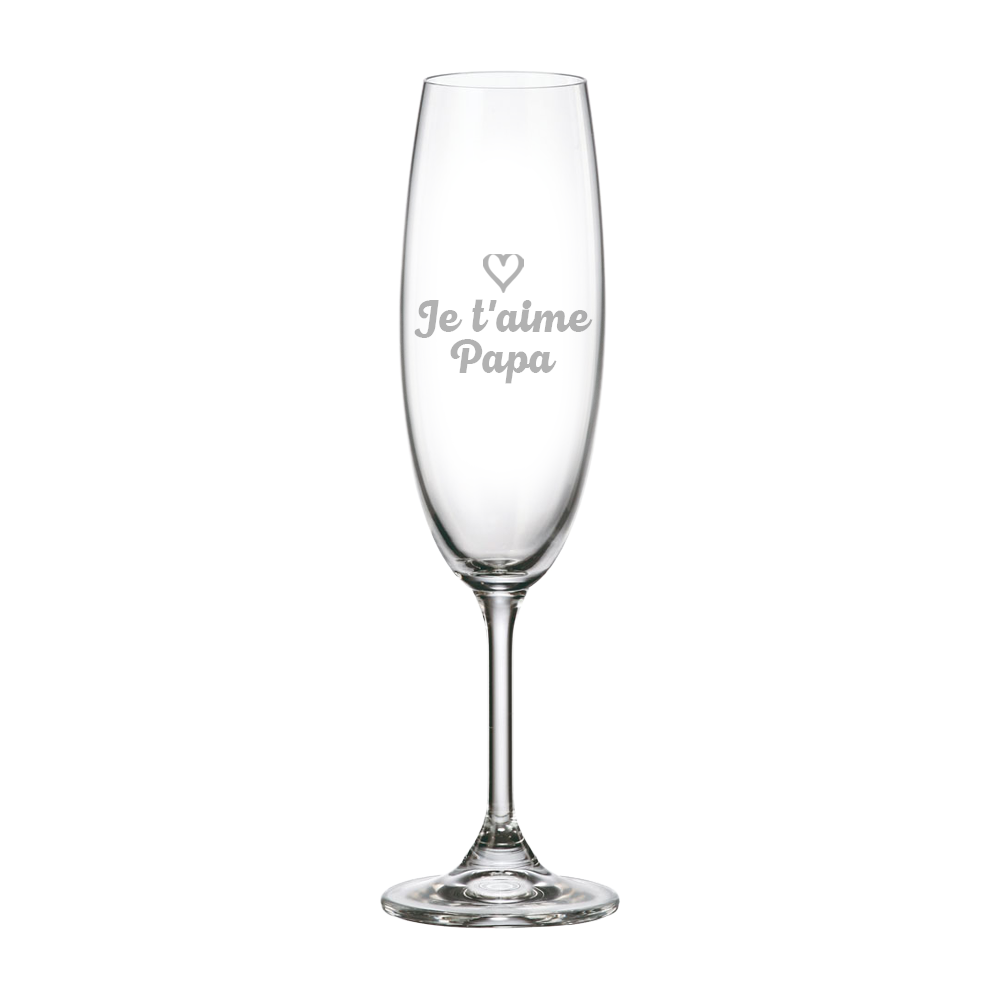 Verre gravé - Je t'aime Papa