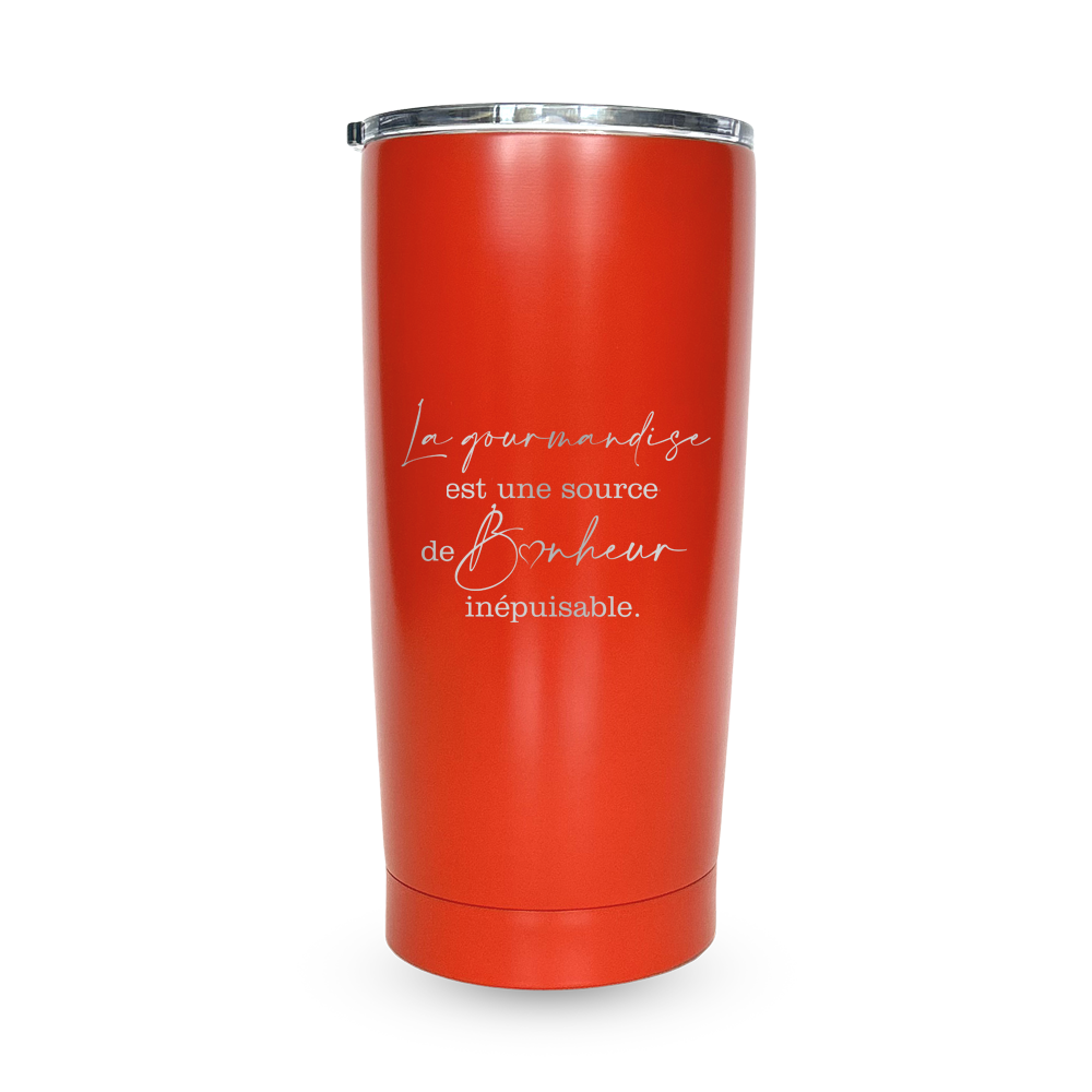 Verre gravé - La gourmandise, source de Bonheur inépuisable