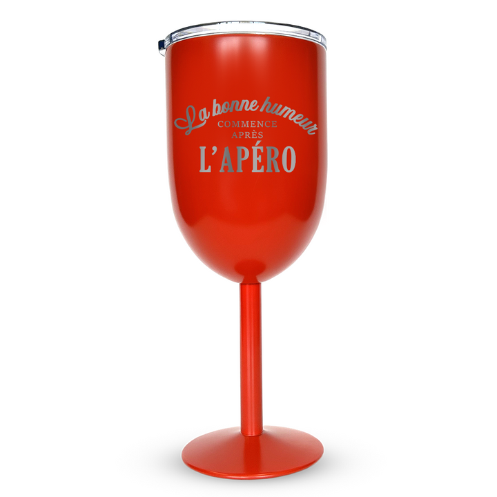 Verre gravé - La bonne humeur commence après l'Apéro