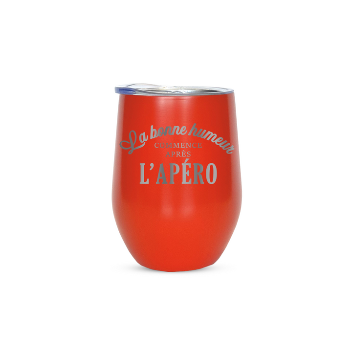 Verre gravé - La bonne humeur commence après l'Apéro